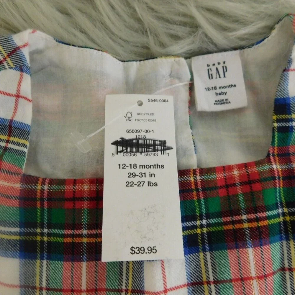 Baby Gap Ivory Frost Flannel Dress and Bottom Set‎